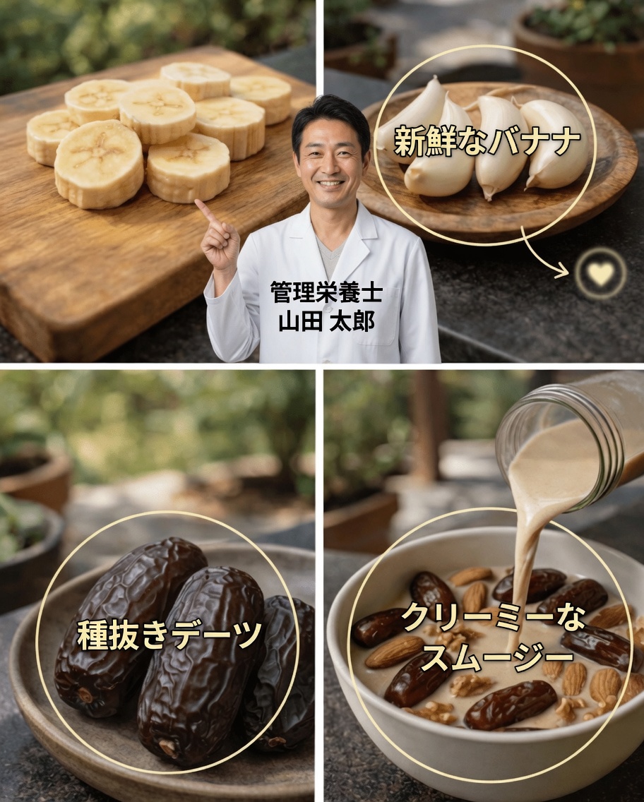 バナナ、ニンニク、デーツを混ぜると、あなたの新しいお気に入りの健康習慣になる理由