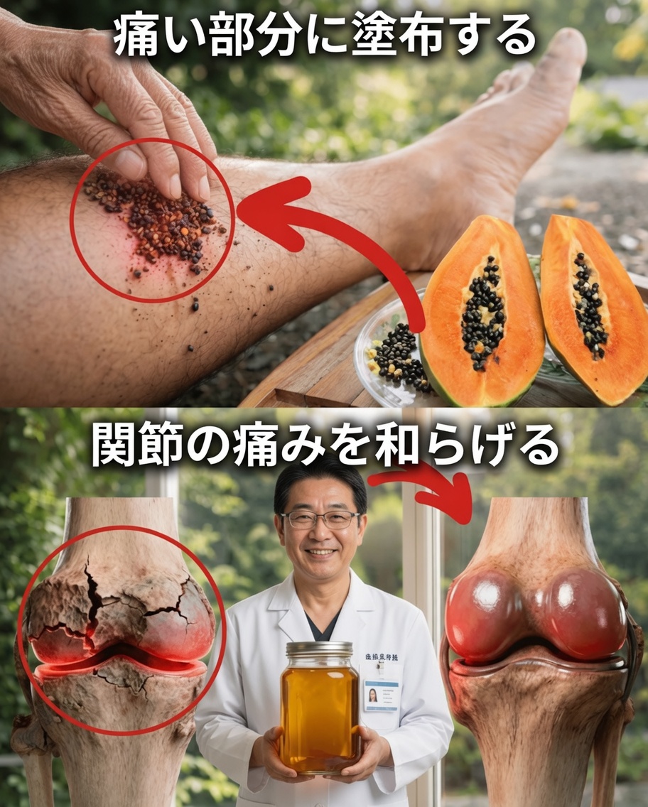 キッチンの小さな種が、膝・背中・脊柱の不快感の緩和に役立つ？パパイヤの種に秘められた力を発見