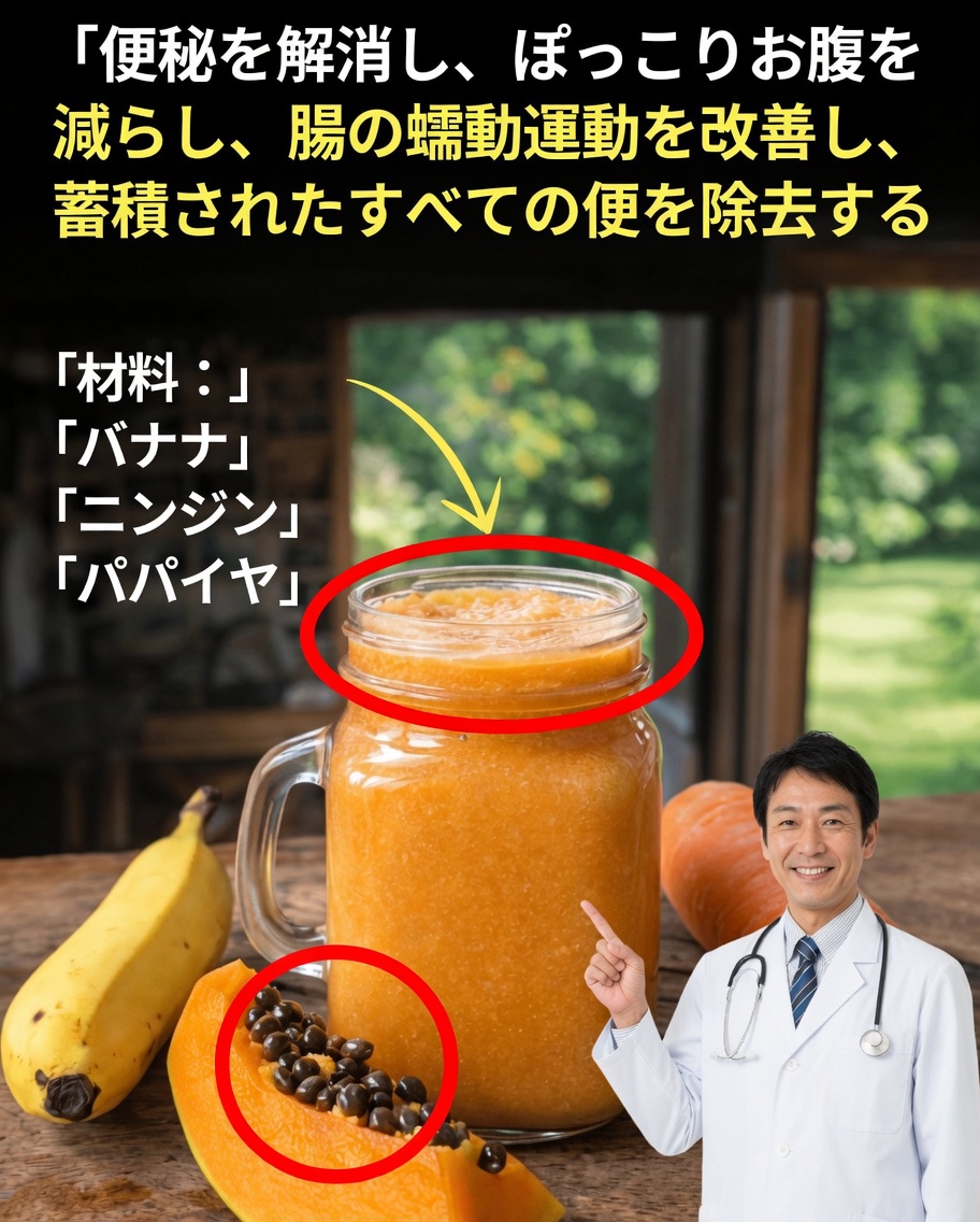 消化を改善し腸の働きを整える、バナナ・にんじん・パパイヤの簡単スムージーの作り方