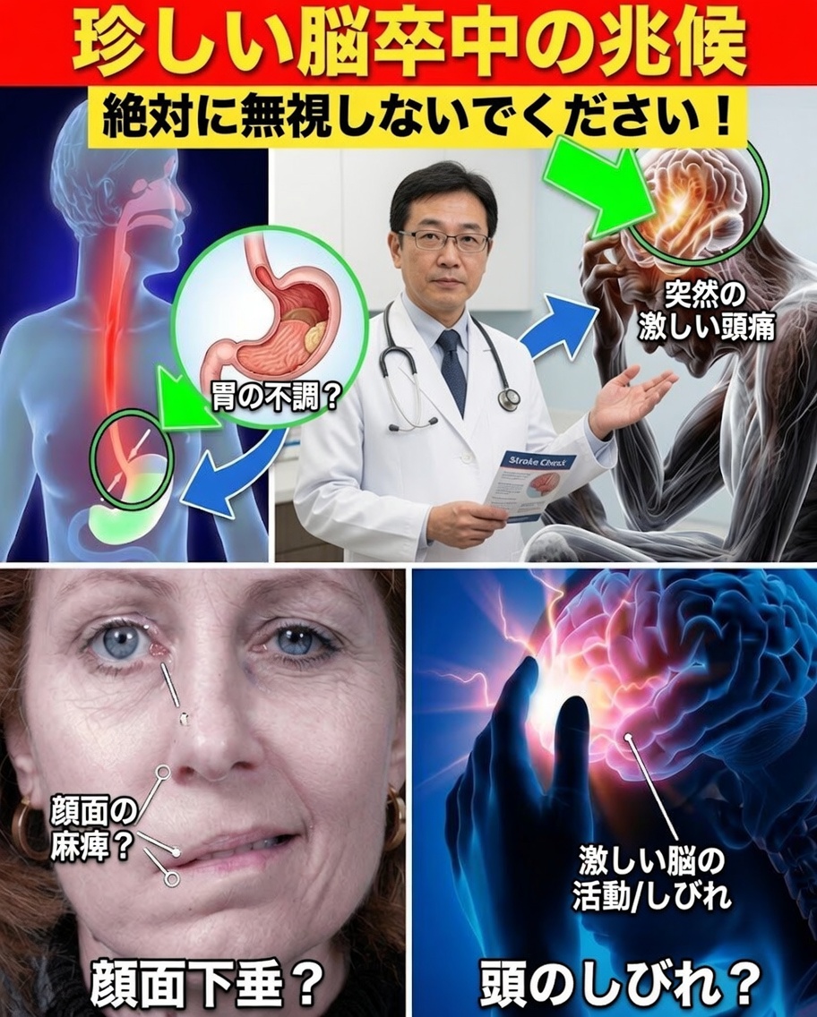 絶対に見逃してはいけない、あまり知られていない脳卒中の警告サイン7つ