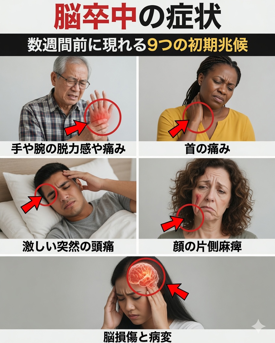 脳卒中の初期サイン9つ：発症の1週間前までに現れることも――あなたの体が伝えようとしていること
