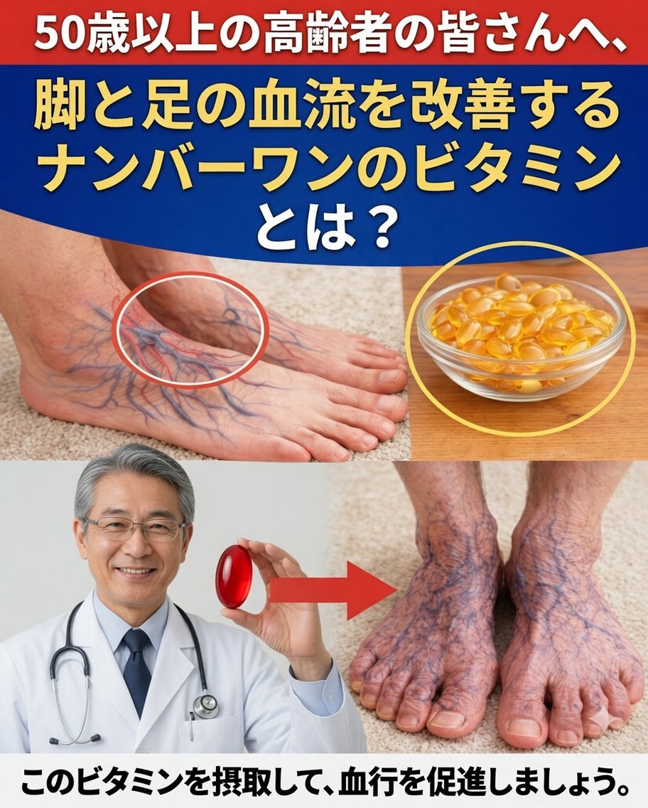 50歳以上の人が脚と足の血行を改善するために不足しがちなNo.1ビタミン（数日で温かさが戻るのを実感）