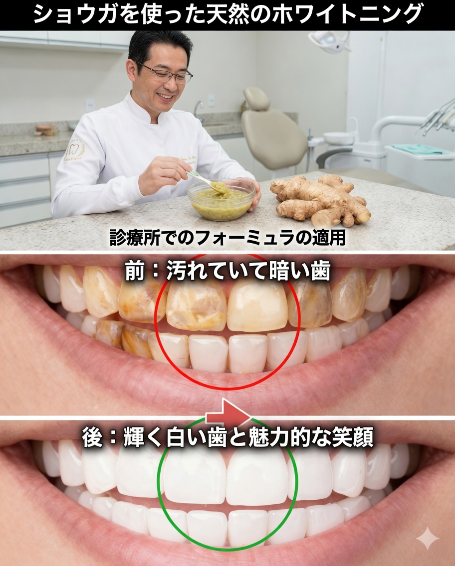 生姜で歯を白くする：ビフォーアフター――流行の裏に本当にあるもの