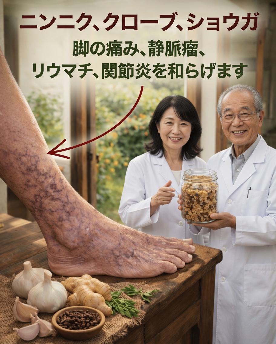にんにく・生姜・クローブの組み合わせが、疲れた脚や関節の痛みを和らげるのに役立つ方法を発見しましょう