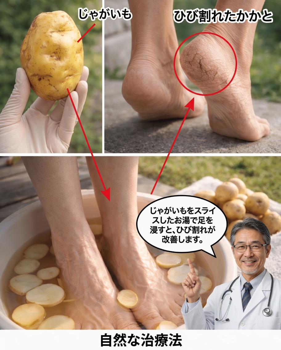 じゃがいもで乾燥してひび割れたかかとを柔らかくできる？試す価値のある驚きの家庭用裏ワザ