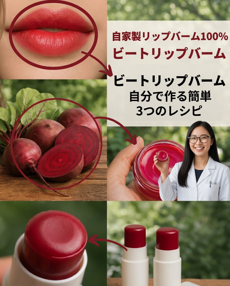 自家製ビーツのリップバーム：柔らかくピンク色の唇のための自然の秘密を発見