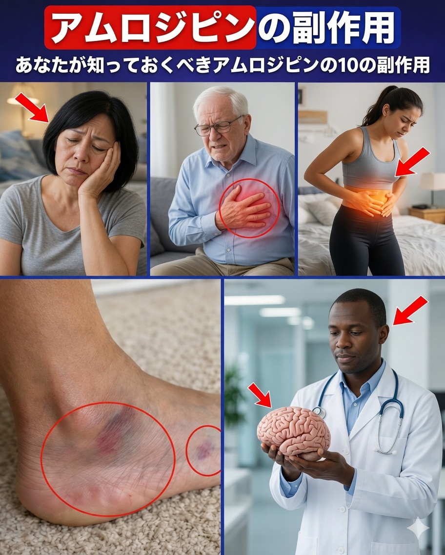 医師が言わないかもしれないアムロジピンの隠れた副作用10選