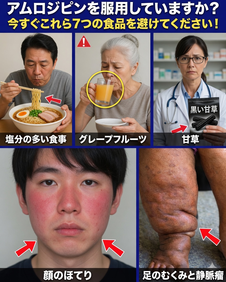 アムロジピンの副作用を知らないうちに悪化させる可能性がある7つの食品（そして、早く楽になるための賢い置き換え）