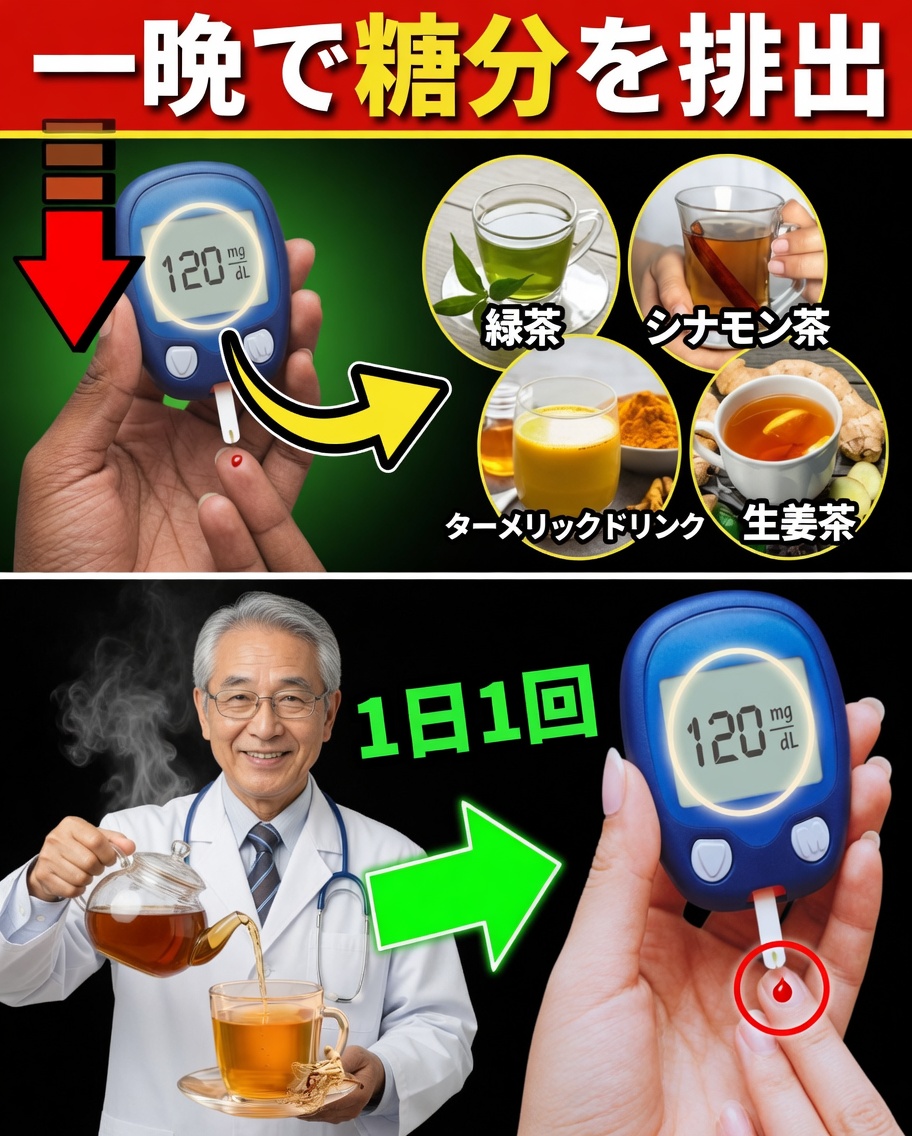 これら8つの強力な天然ドリンクで血糖値を一晩で排出する