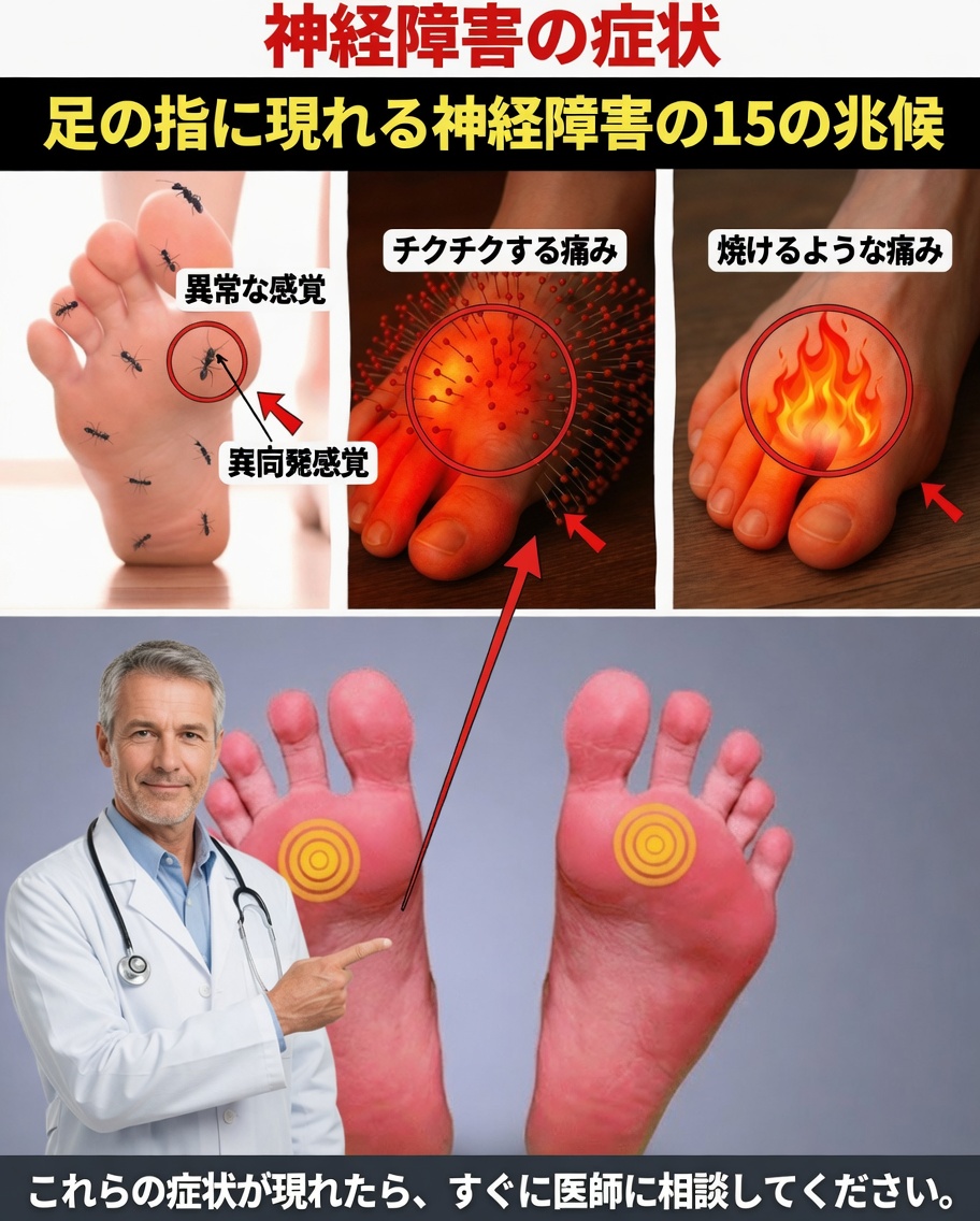 足の指から始まる「サイレント・ニューロパチー」の症状15選：こうした初期の警告サインを見落としていませんか？