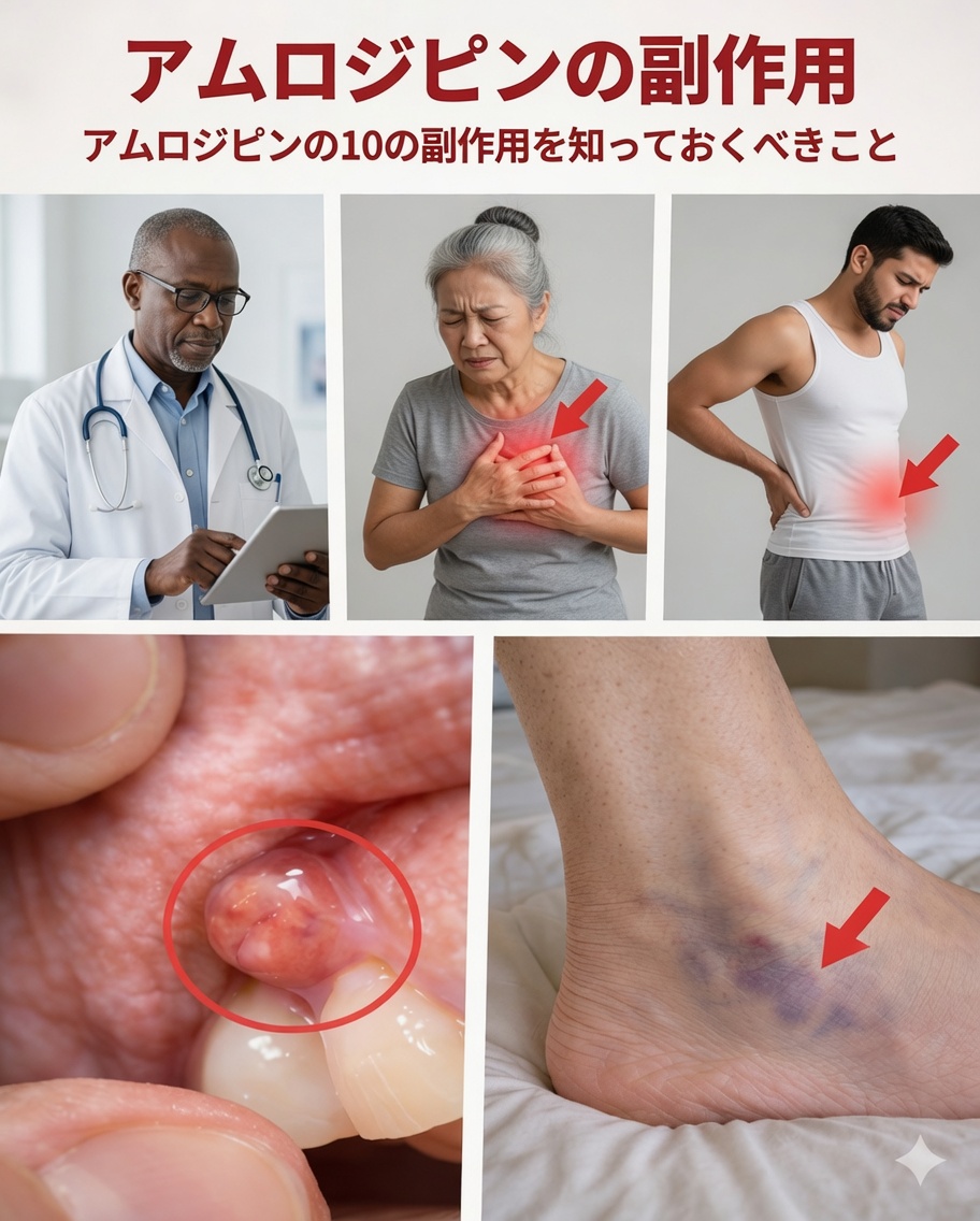 医師が言及しないかもしれないアムロジピンの隠れた副作用10選
