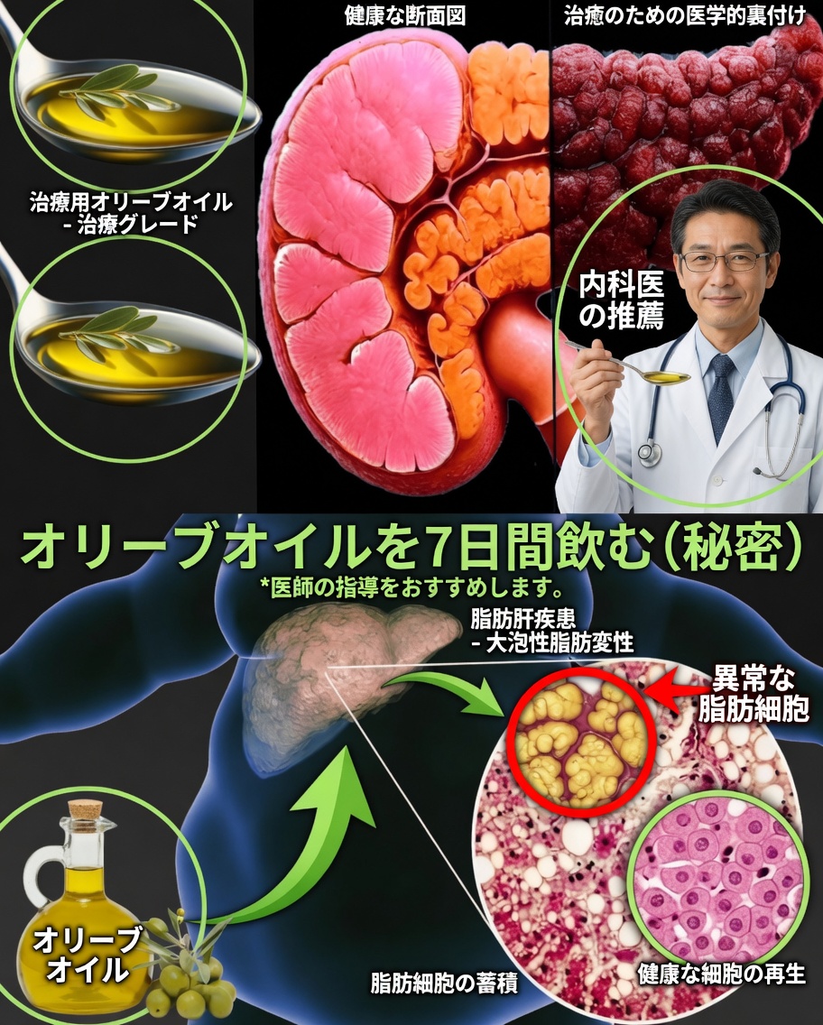 7日間毎日オリーブオイルを飲むと体に何が起こる？