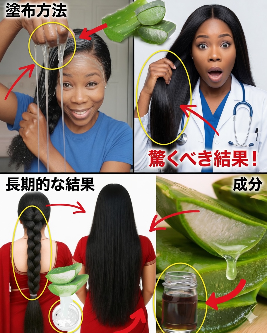 自家製アロエベラ＆クローブジェルで、髪の成長を促進し、髪を太くして、頭皮をより健康に