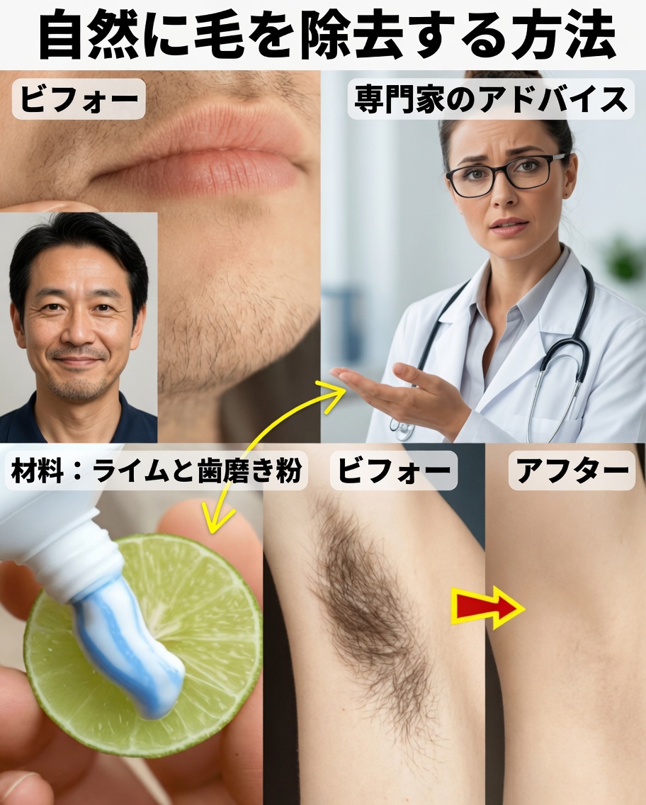レモンと歯磨き粉でムダ毛を瞬時に除去！