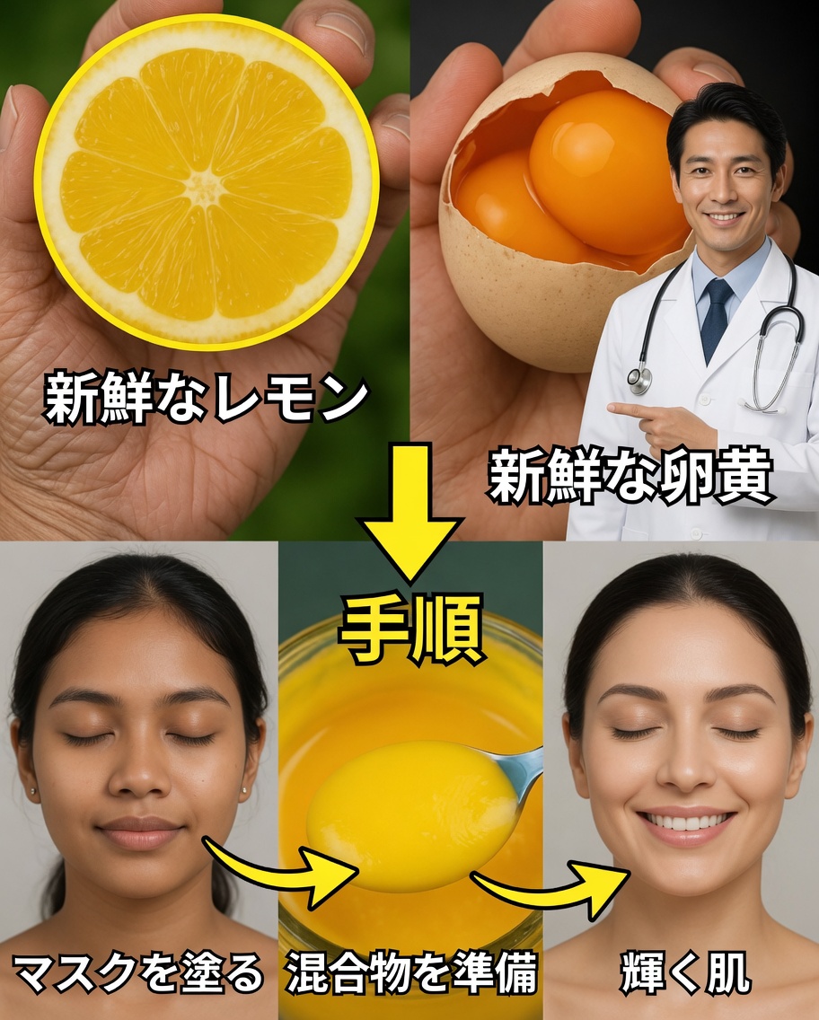 レモンと卵のブレンドで自然に若々しい肌へ