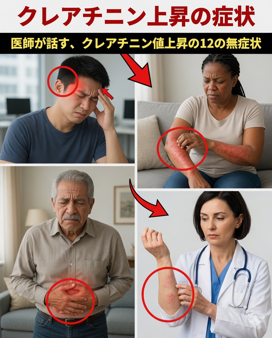 クレアチニン高値の12の静かなサイン：手遅れになる前に、体があなたに警告しようとしていること