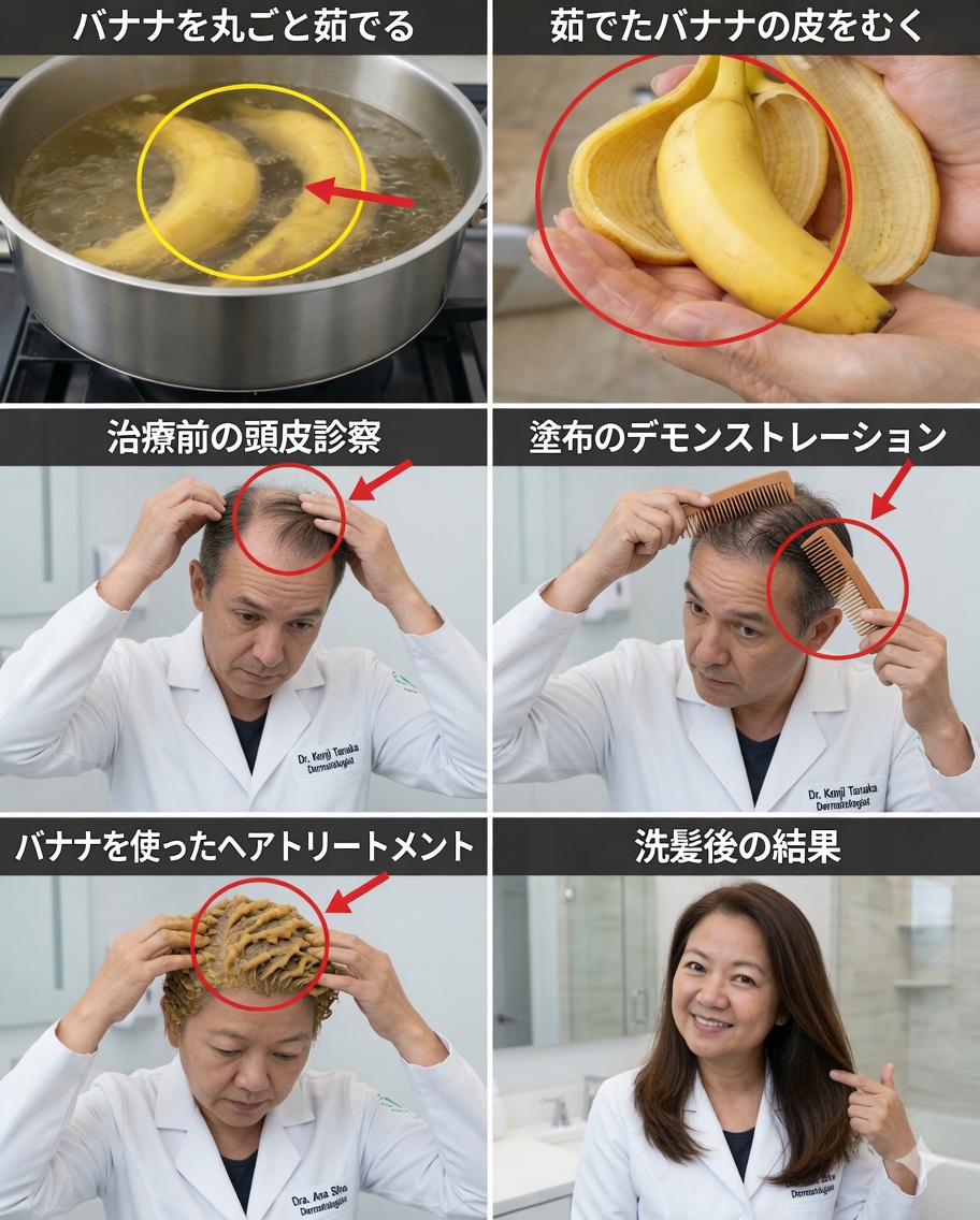 バナナの皮の秘密：白髪を黒くし、髪の成長を促すのに役立つのか？