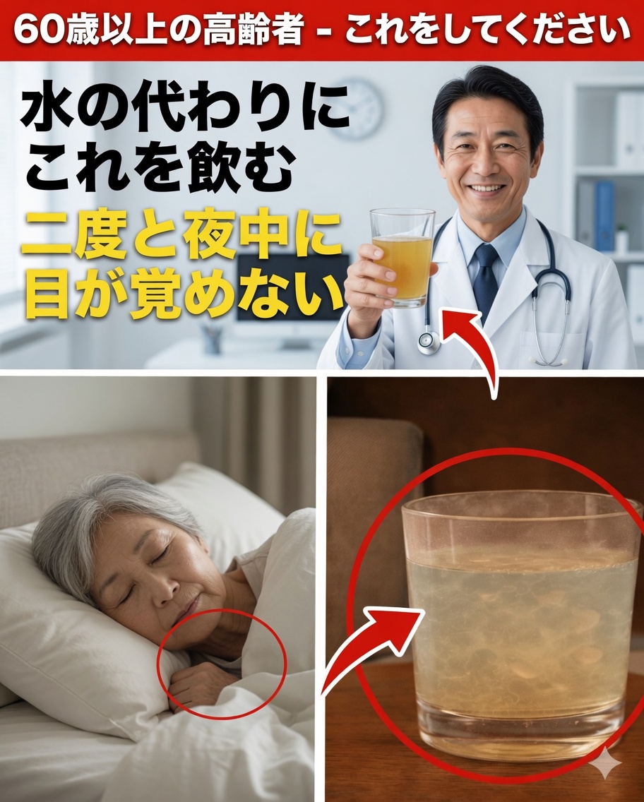 高齢者：夜通し眠れませんか？水の代わりにこれを飲めば、すぐに深い眠りへ