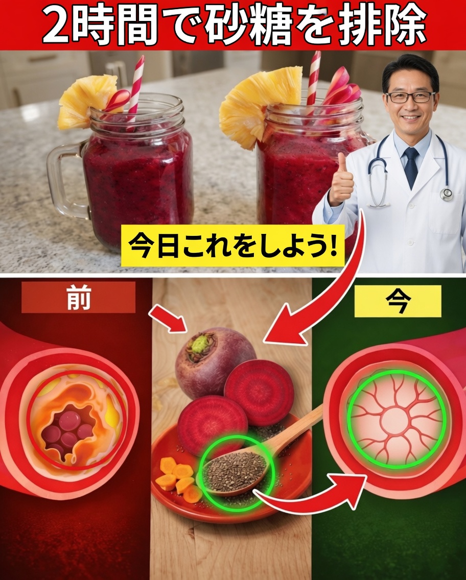 血糖値を下げるのを助け、コレステロールをサポートする自然飲料No.1