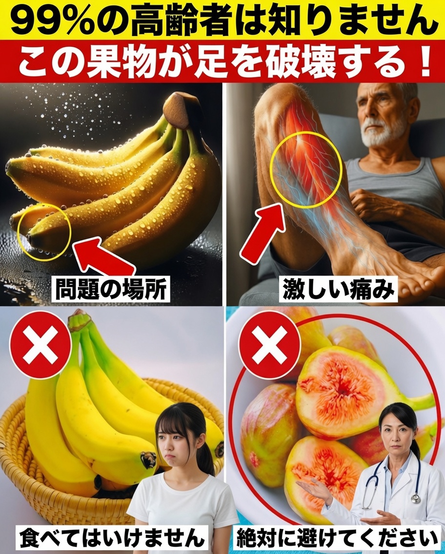 高齢者の皆さん、注意！脚を弱らせているかもしれない果物7選（そして筋力を取り戻すための自然な代替品8選）