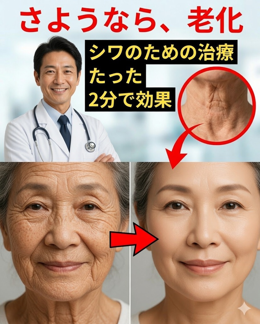 高価なクリーム不要！高齢者に大人気の「シワに効く2分間の秘薬」を発見！