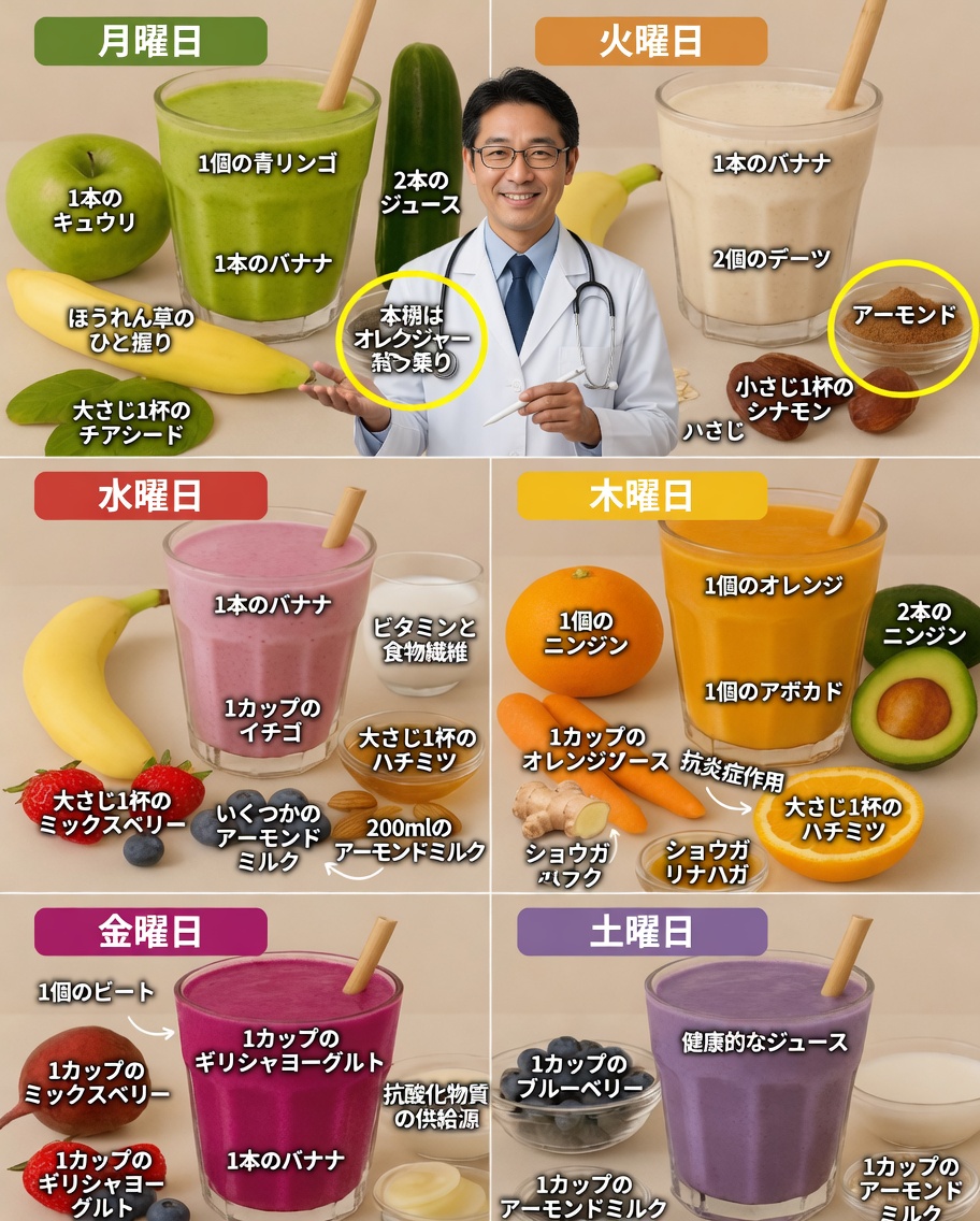 6日間スムージーチャレンジ：健康への爽やかなブースト