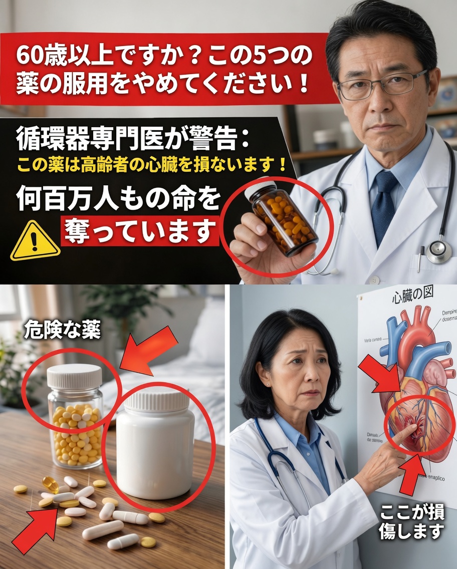 60歳以降の心臓の健康：より注意深く検討すべき医薬品とサプリメント