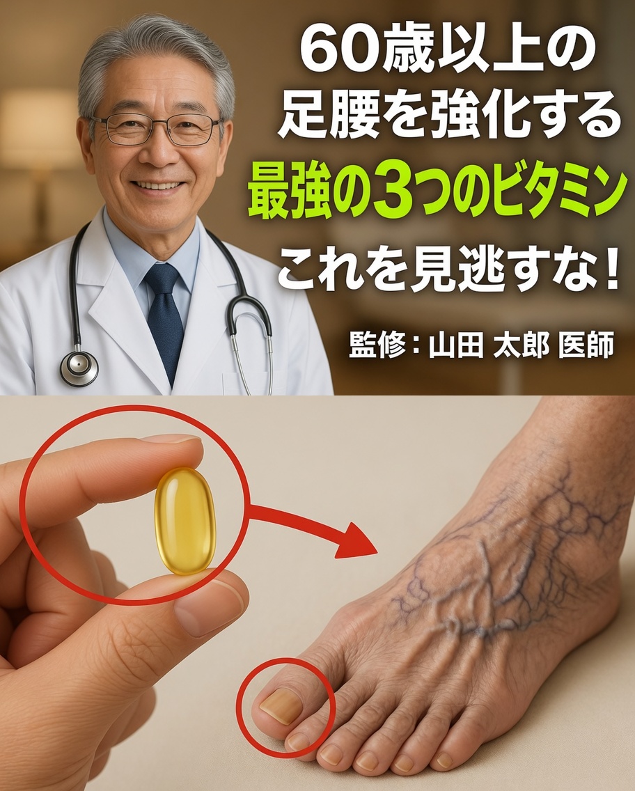 60歳以降に脚を強化し、筋機能を改善する可能性のある寝る前に摂るべき3つのビタミン