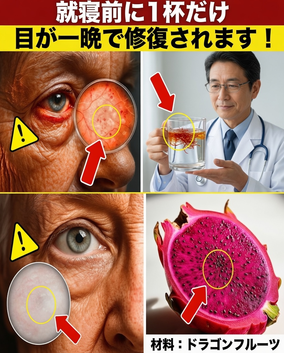 眠っている間に目の修復を助け、よりクリアな視界をサポートする天然の就寝前エリクサーを飲もう