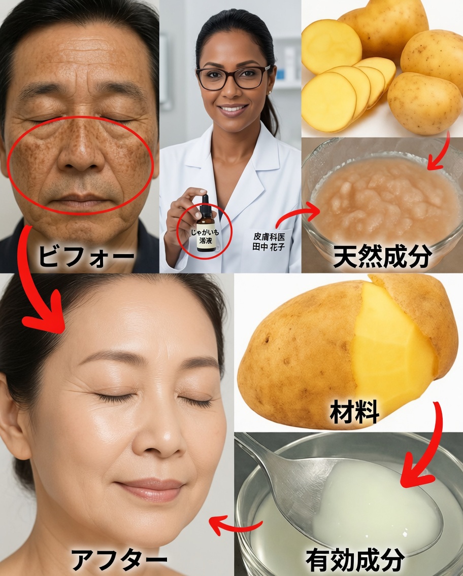 暗いシミを自然に薄くするのに役立つかもしれないジャガイモジェルの裏技