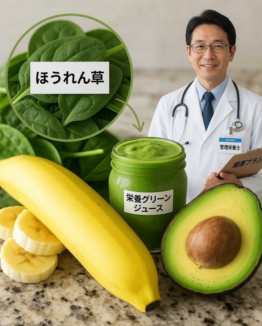 エネルギッシュな一日の始まりに：活力と健康のためのアボカドとほうれん草のスムージー