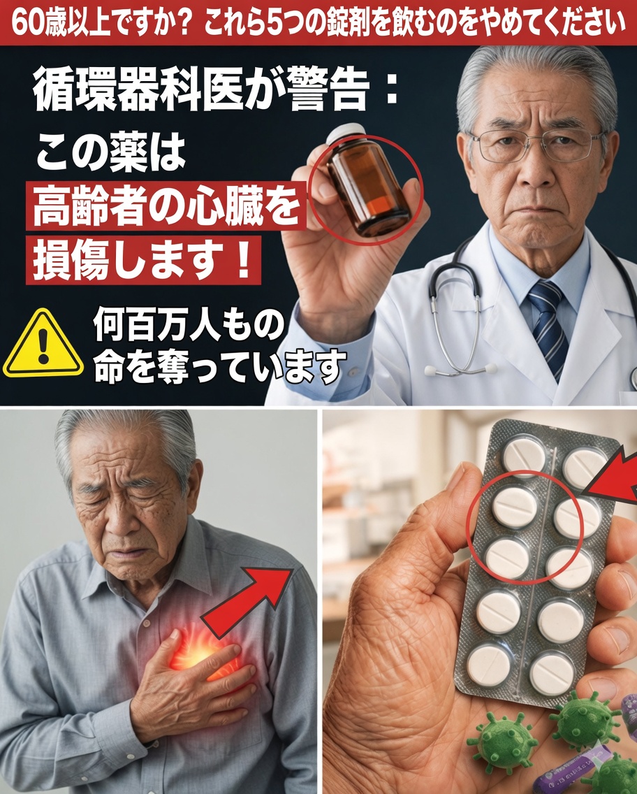 60歳以降の心臓の健康：定期的に使用する前に医師と見直すべき一般的な薬剤
