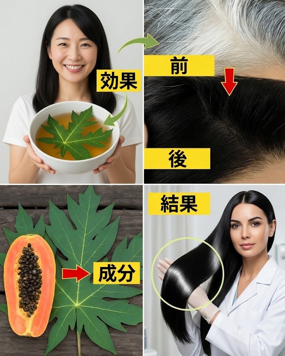 パパイヤの葉：一晩で髪をより黒く長くする自然の裏ワザ