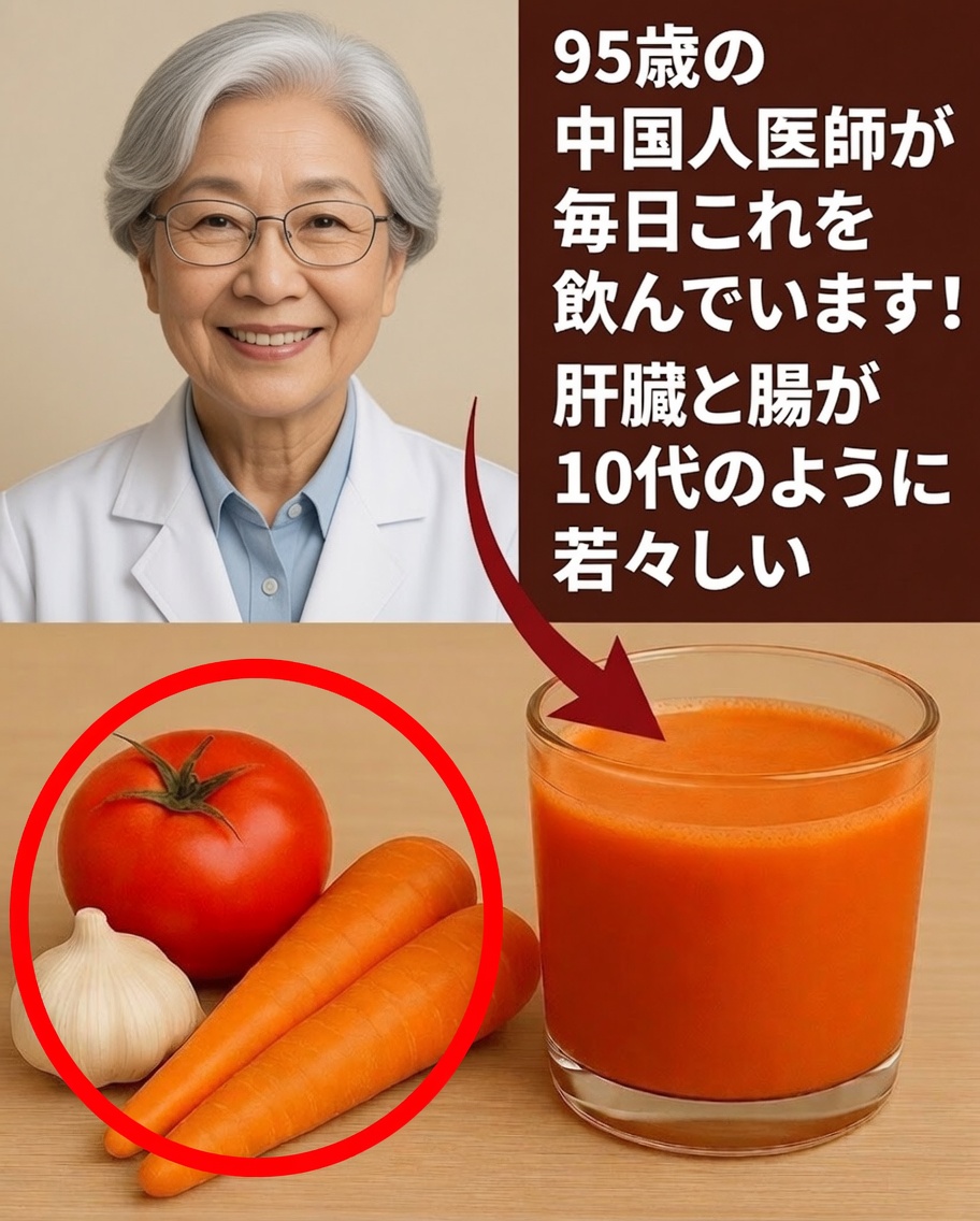 にんじん＋トマト：デトックス、エネルギー、長寿のためのパワフルドリンク