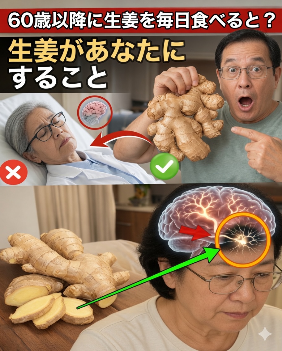 タイトル：60歳以降、毎朝ショウガを食べると体に実際に何が起こるのか